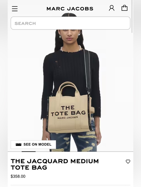 Marc Jacobs Handbags - The Tote Bag Jacquard Medium Tote - Warm Sand